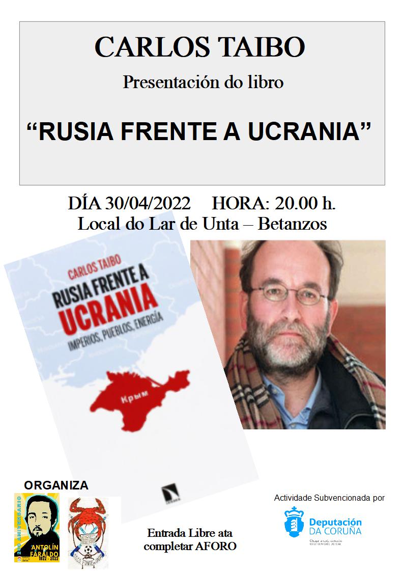 Carlos Taibo no Lar de Unta presentando o seu libro “Rusia frente a Ucrania”